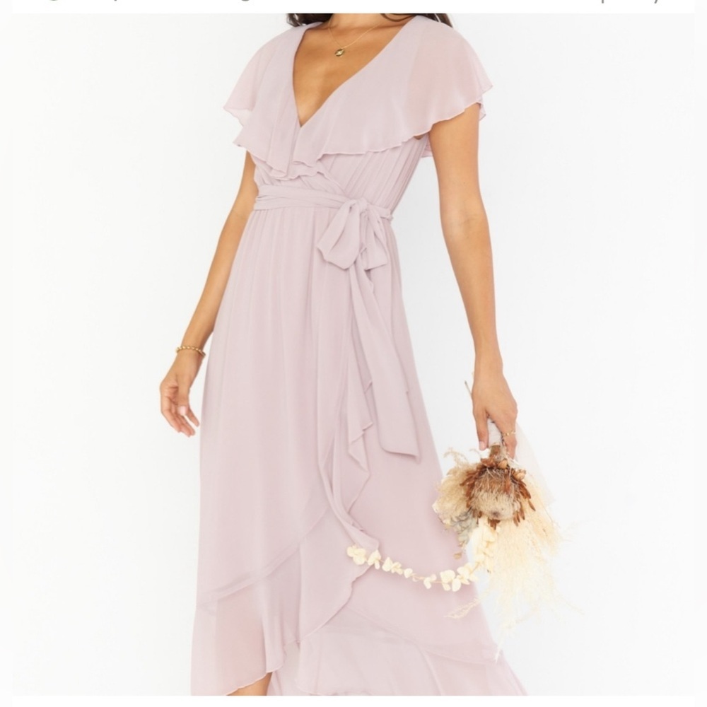 NWT Show Me Your Mumu Jess Ruffle Mauve Midi Dress